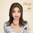 Addison-DWY 16-Inch Glueless Skin Weft Mono Lace Front Synthetic Wig - Mid-Length Brown with Highlights