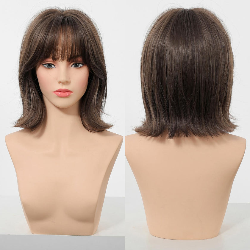 Yara-DWY 12-Inch MiraScalp Short Wavy Pink Blonde Glueless Synthetic Wig
