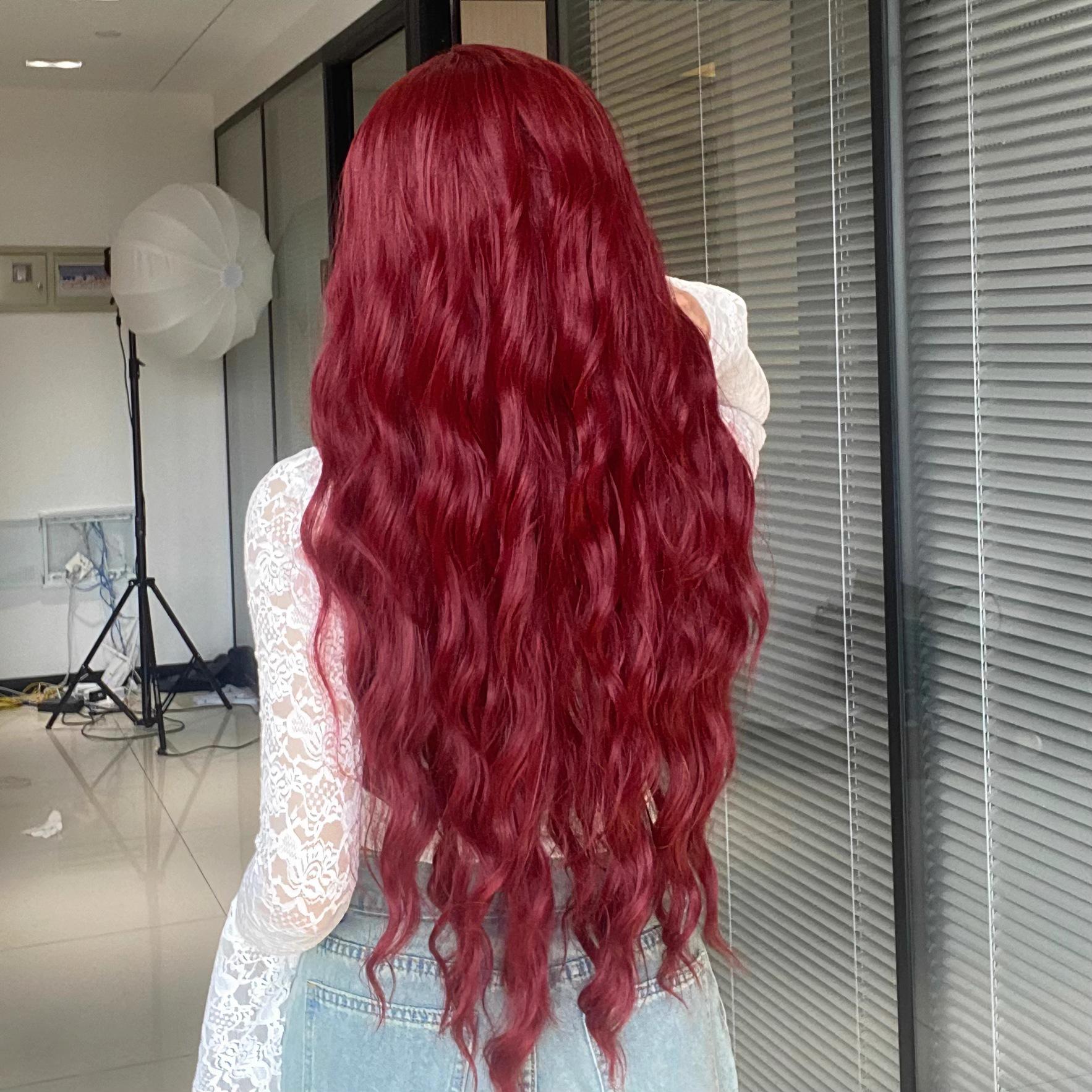 DWY Lace Front Middle Part Long-Length Water Wavy Dyed Version Glueless Synthetic Wig
