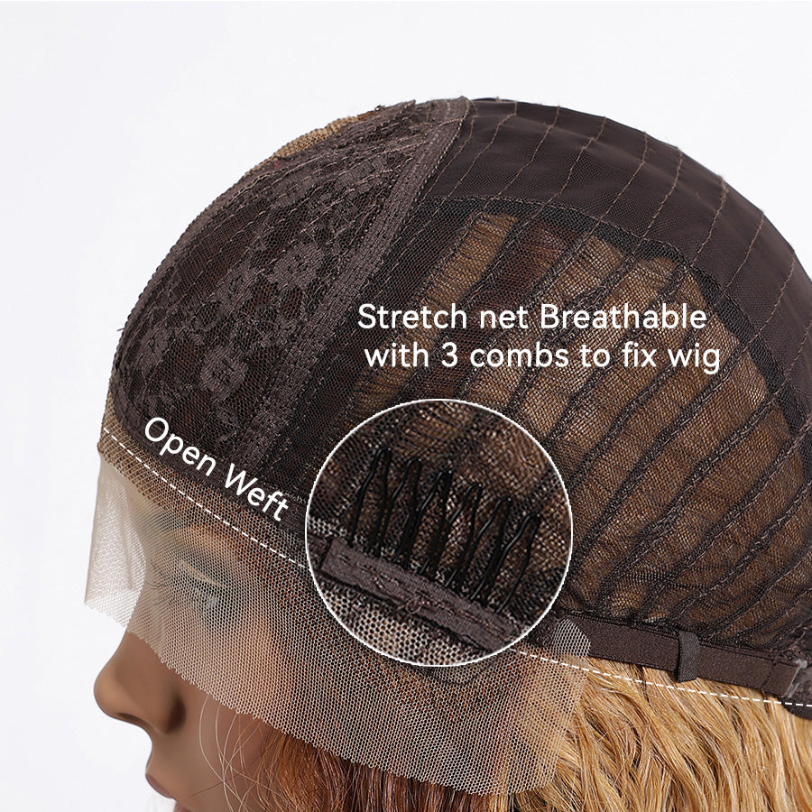 Wanda-DWY Lace Front T-Part Tresses Curly Stunning Blonde Synthetic Wig