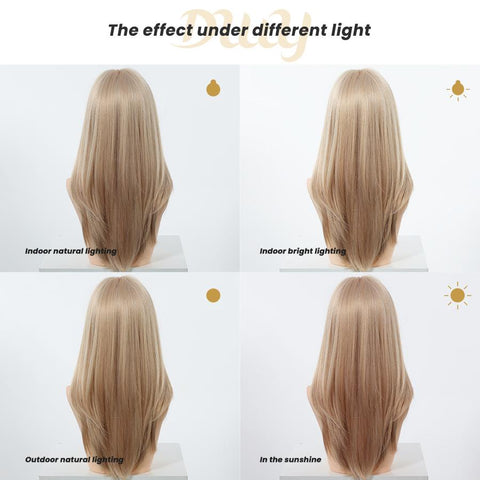 【New in】Meliora - 22-Inch Short-Length Straight Blonde Wig with Realistic Large Area Scalp and Layer-Cut