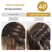 Gwen NEW CRAFT! [GEN4 cashmere Bionic Silky Top] 18 Inch Long Feathered Layerst Blonde With Dark Roots Glueless Synthetic Wig with Bangs for Women High Quality soft texture Easy Wear Comfortable Fit