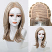 Addison-DWY 16-Inch Glueless Skin Weft Mono Lace Front Synthetic Wig - Mid-Length Brown with Highlights