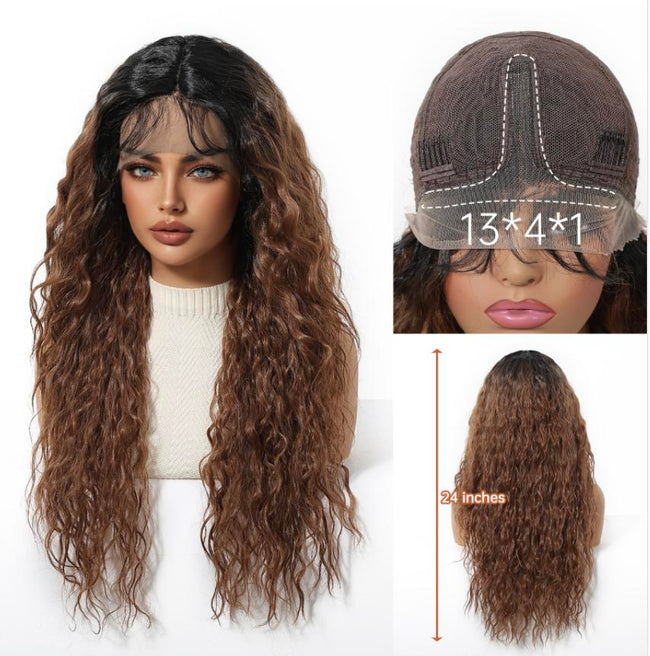 Rosa C- DWY T Part Lace Front Free Part Long Latin Curly Hair Glueless Synthetic Wig