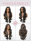 Valentina- New Arrival DWY 13×6 Lace Front Free Part Long-Length Curly Brown with Highlights Glueless Synthetic Wig