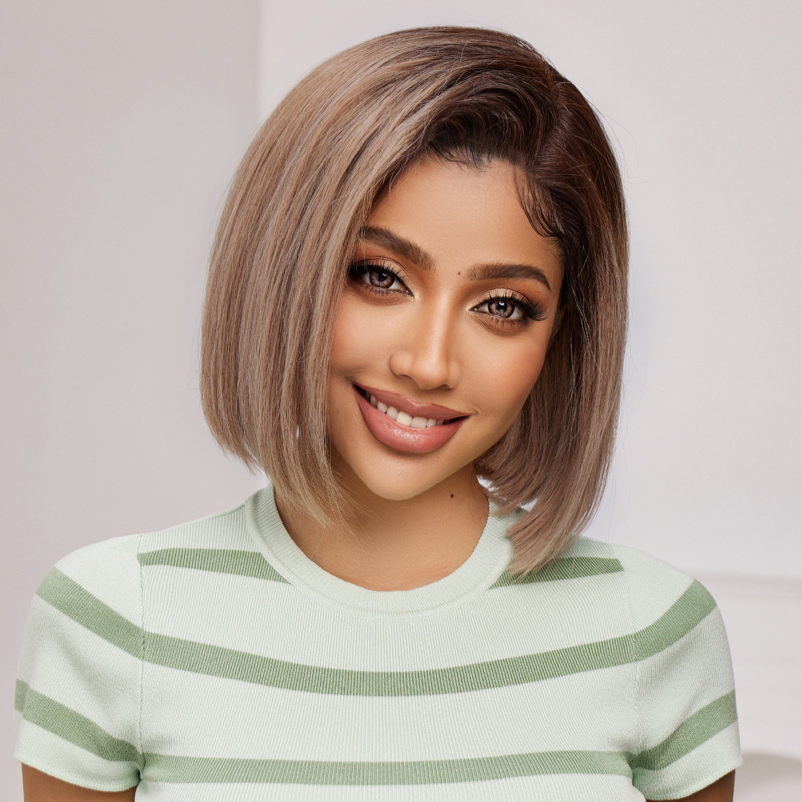 DWY wigs 8 Inch ombre light brown short straight wig DWY-wig003-1