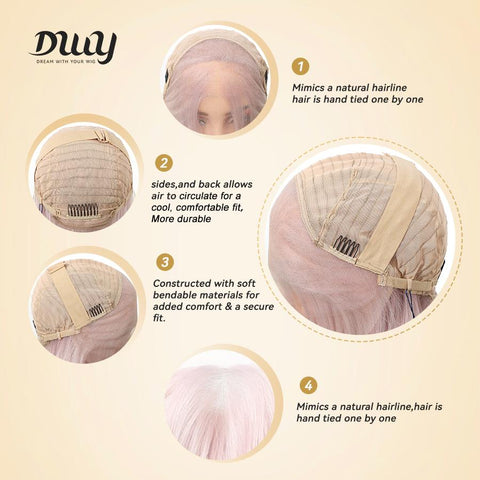 Amaris-New Arrival DWY 13×4 Filter Lace Front Free Part Long-Length Straight Brown Synthetic Wig