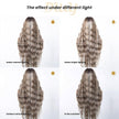 Bess-DWY 28-Inch Filter Lace Long Water Wavy Brown Wig with Highlights