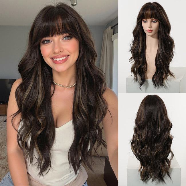 Restocked! Loni Plus C-DWY New Technology! Bionic Silk Top 24-Inch Long Wave Light Brown Glueless Synthetic Wig