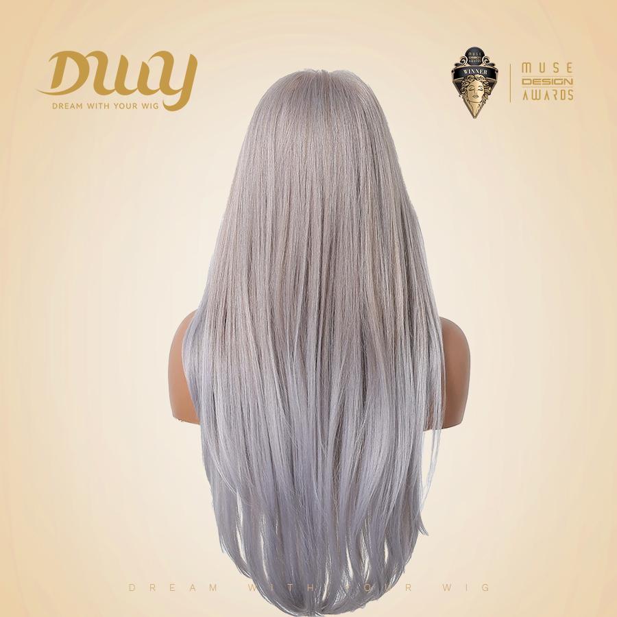 Eirlys-DWY 13×6 Filter Lace Free Part Long-Length Natural Wavy Purple Gray