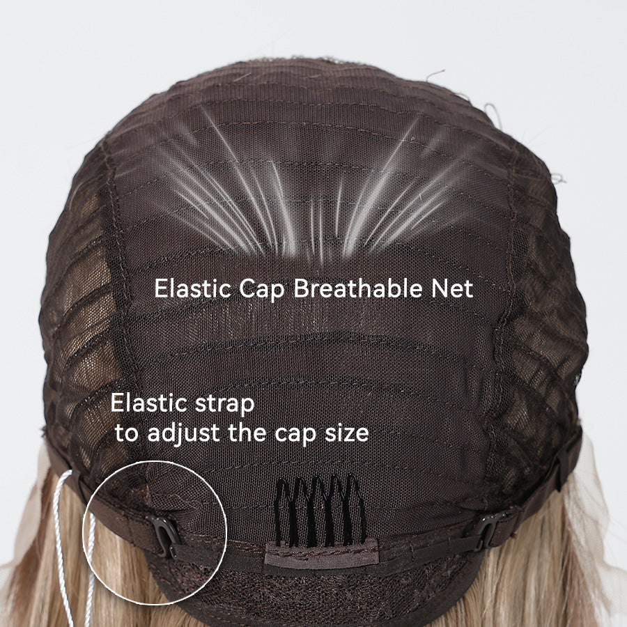 Lumi-DWY Lace Front 13×6 Platinum Blonde Wavy Free Part Synthetic Wig