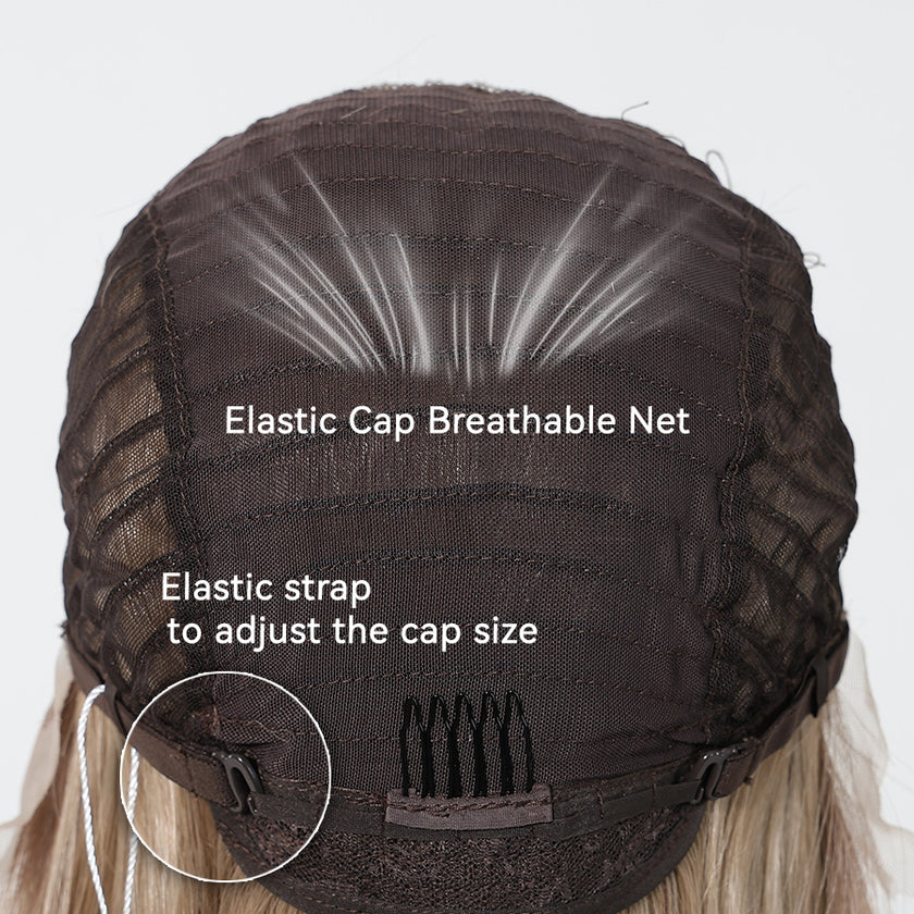 Lumi-DWY Lace Front 13×6 Platinum Blonde Wavy Free Part Synthetic Wig