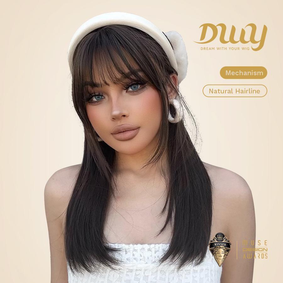 Sierra C-DWY MiraScalp Mid-Length Straight Brown Glueless Synthetic Wig
