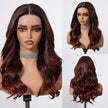 DWY T Part Long Curly Natural Honey Brown With Blonde Highlight Synthetic Wig