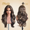 Salma - DWY Pre-Cut U-Part Diamond Lace Espresso Brown Curly Glueless Synthetic Wig 24 Inch