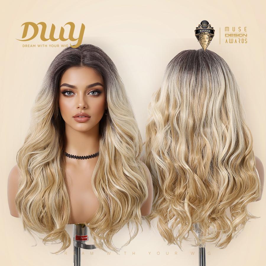 [CLEARANCE SALE] Zoe H-DWY Lace Front T Part Water Wavy Blonde Dyed Version Glueless Synthetic Wig