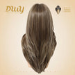 Kimi C-DWY New Technology! Bionic Silk Top 22-Inch Long Wave Light Brown Glueless Synthetic Wig