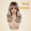 Gwen NEW CRAFT! [GEN4 cashmere Bionic Silky Top] 18 Inch Long Feathered Layerst Blonde With Dark Roots Glueless Synthetic Wig with Bangs for Women High Quality soft texture Easy Wear Comfortable Fit