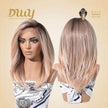 Siena-DWY 13×6 Filter Lace Free Parting Shoulder Length Light Pink Glueless Synthetic Wig
