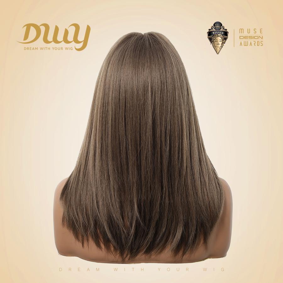 Zinnia - DWY 16-Inch MiraScalp Tea Brown Mid-Length Layered Straight Wig