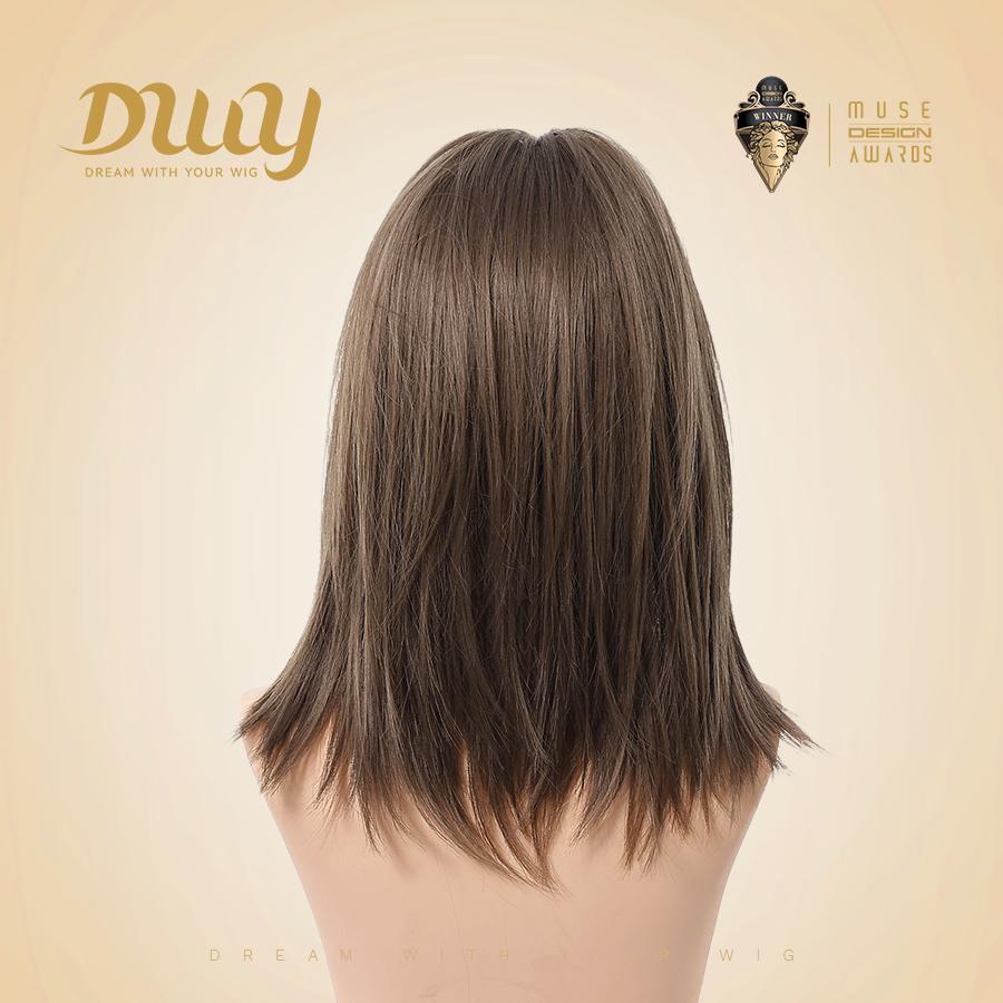 Elysia H-DWY Mid-Length Straight Brown with Highlights Glueless Synthetic Wig