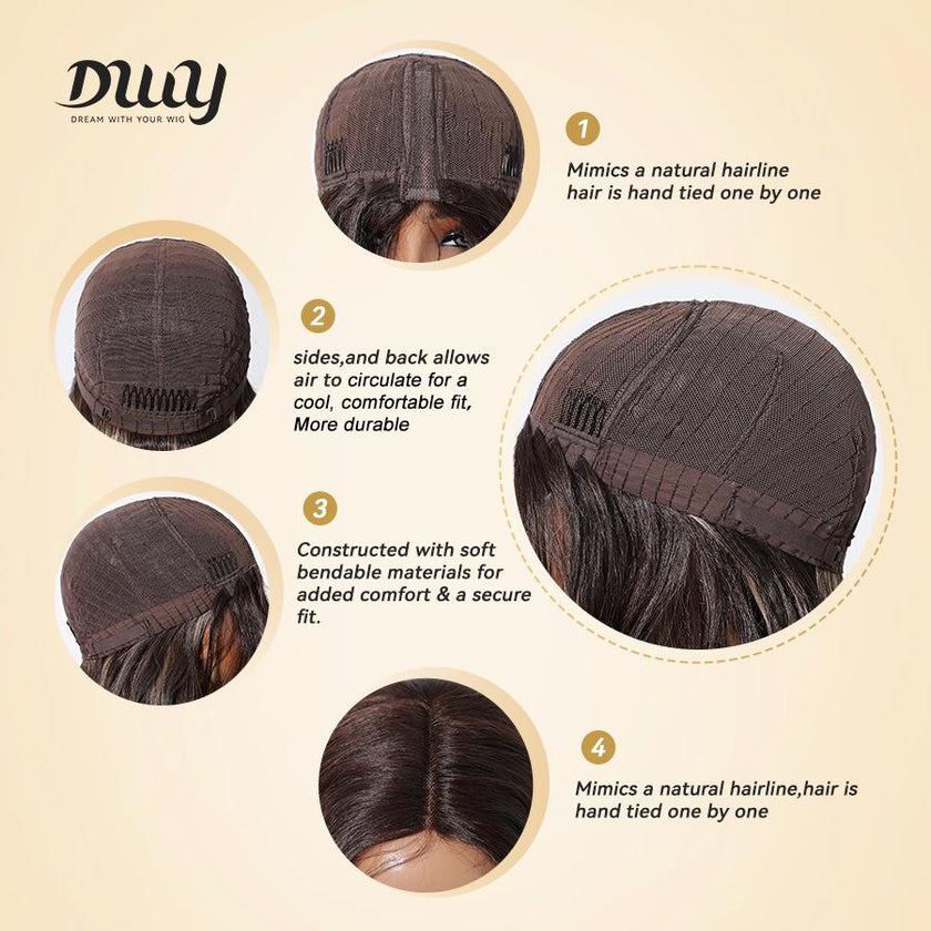 Annie C-DWY Pre-cut T-Part Lace Wig Long Curly Synthetic Wig