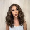 DWY Gaia-DWY Left Side Part Lace Front Mid Length Dark Brown Curly Glueless Synthetic Wig