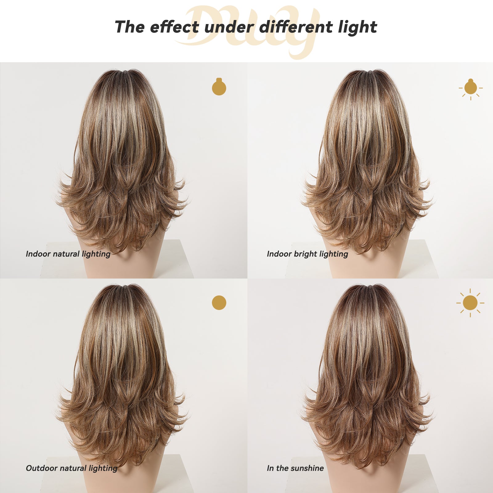 Back In Stock! Jule C-DWY New Technology! Bionic Silk Top 18-Inch Layered Shoulder-Length Caramel Latte Glueless Synthetic Wig