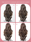 Valentina- New Arrival DWY 13×6 Lace Front Free Part Long-Length Curly Brown with Highlights Glueless Synthetic Wig