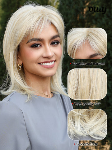 DWY-Mono Top Synthetic Lace Front Wig for Women Short Hair blonde