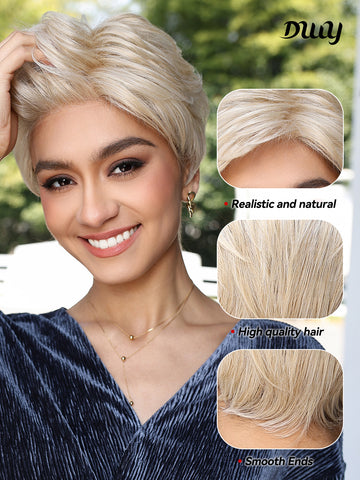 DWY-Mono Top Synthetic Lace Front Wig for Women Short Hair blonde