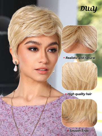 DWY-Mono Top Synthetic Lace Front Wig for Women Short Hair blonde