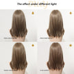 Haley C-DWY New Technology! Bionic Silk Top 16-Inch Long Wave Light Tea Brown Glueless Synthetic Wig