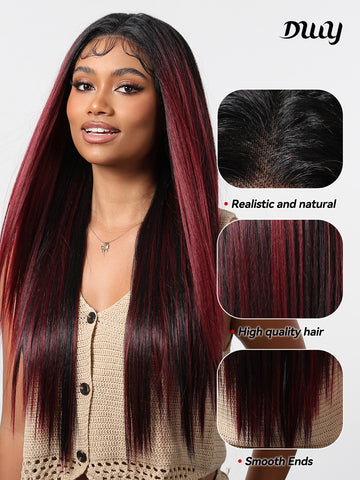 DWY-Lace Front stright Wigs Human Hair Pre Plucked 13x6 Lace Frontal Wigs Human Hair With Baby Hair Bleached Knots Virgin Glueless Human Hair Wigs for Black Women 150% Density Natural Color 30inch