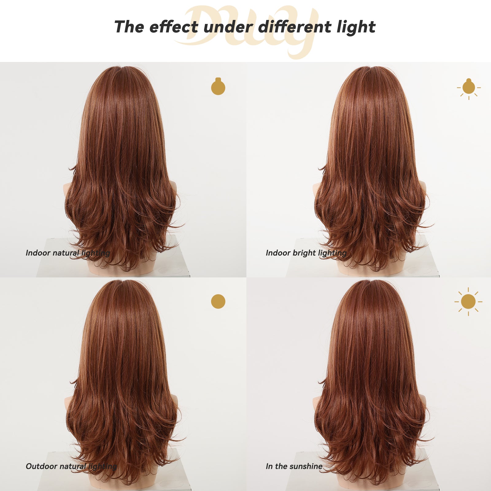 Tanssy C-DWY New Technology! Bionic Silk Top Ginger 22-Inch Long Wave Glueless Synthetic Wig