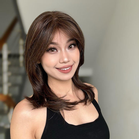 Soraya-DWY Libera Free Part Mid-Length Natural Straight Light Brown  Synthetic Wig