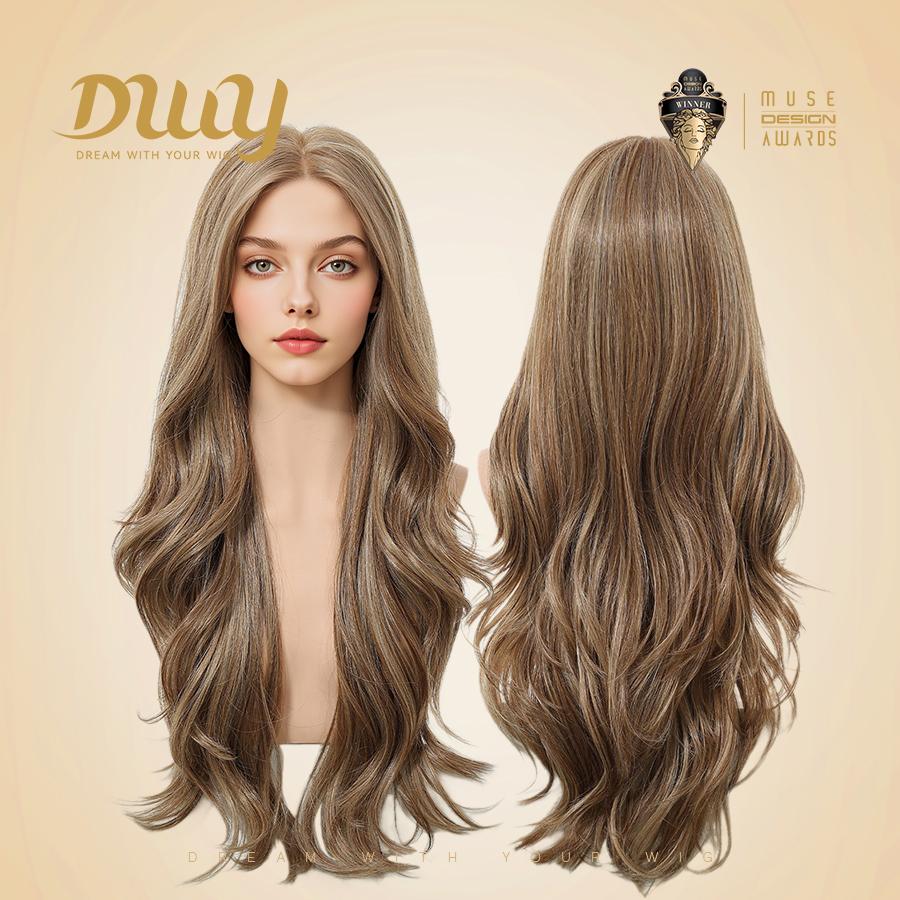 Dara C- NEW! DWY Mono Lace Front Free Part Long-Length Wavy Brown Glueless Synthetic Wig