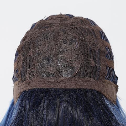 【Early Black Friday】Dwy Long Wavy Blue Mist Natural Curls Synthetic Wig