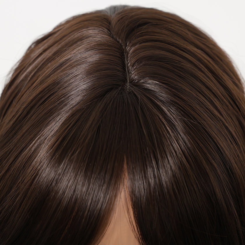Eireen-DWYLong Brown Curly Glueless Synthetic Wig