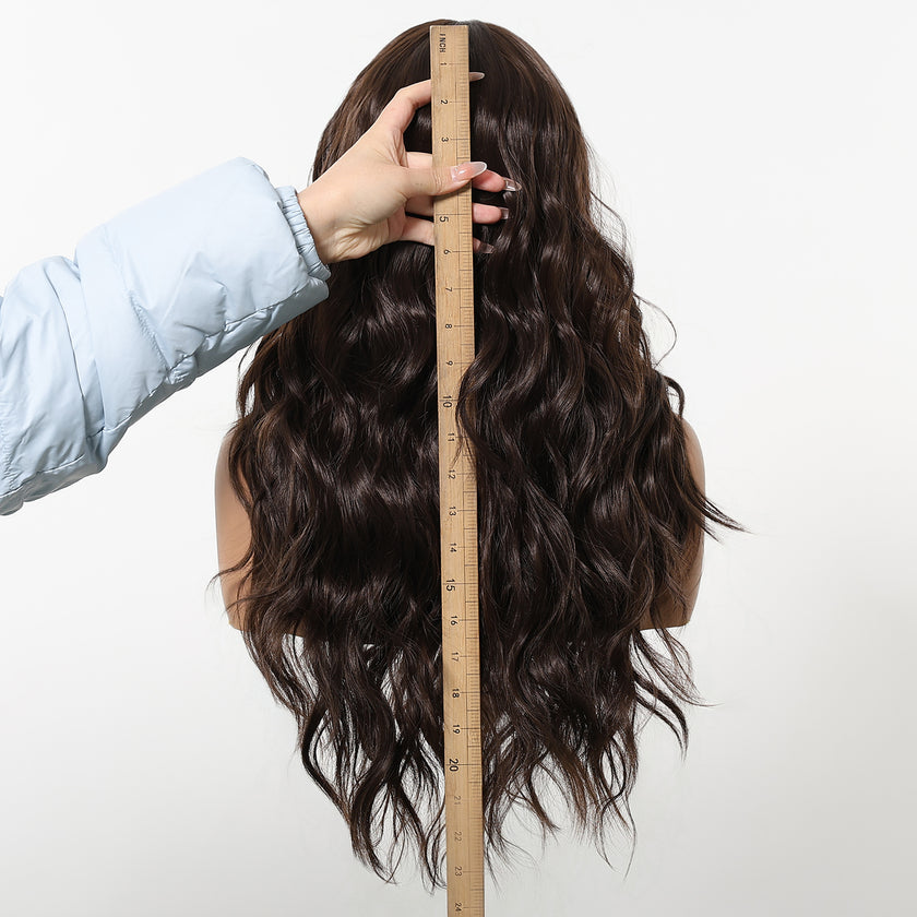 Eireen-DWYLong Brown Curly Glueless Synthetic Wig