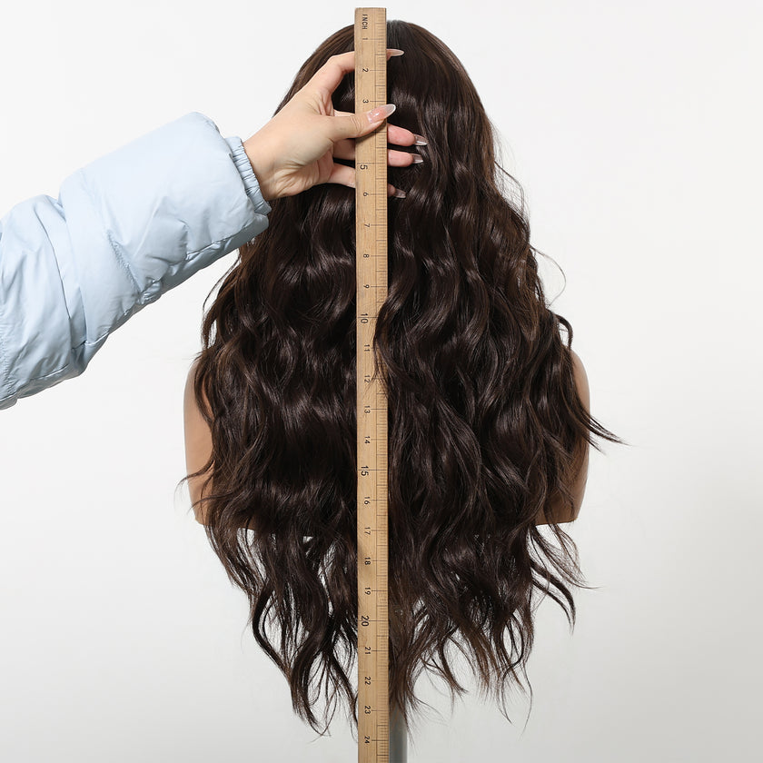 Eireen-DWYLong Brown Curly Glueless Synthetic Wig
