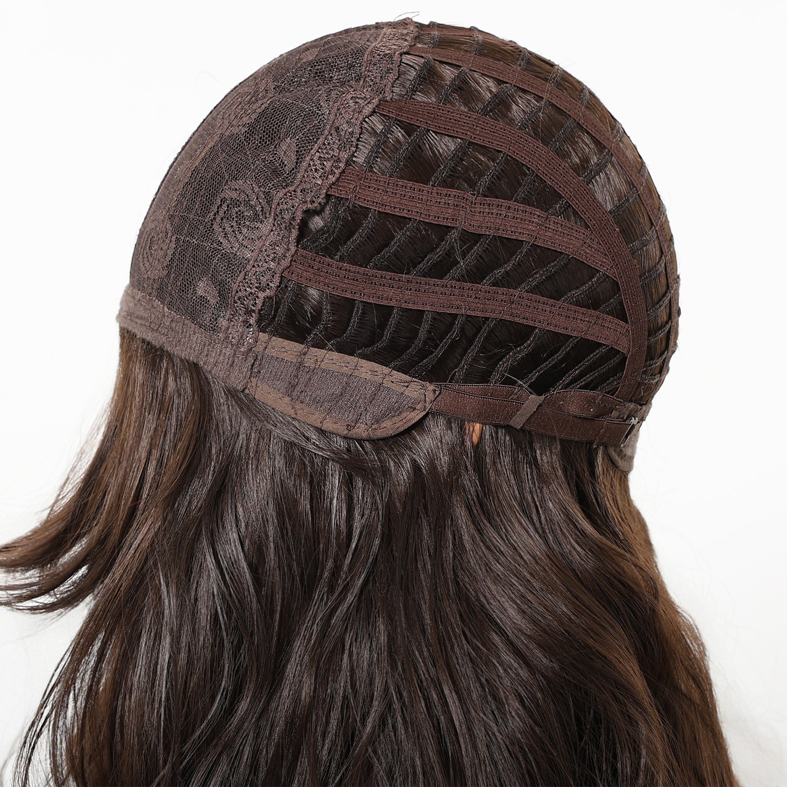 Eireen-DWYLong Brown Curly Glueless Synthetic Wig