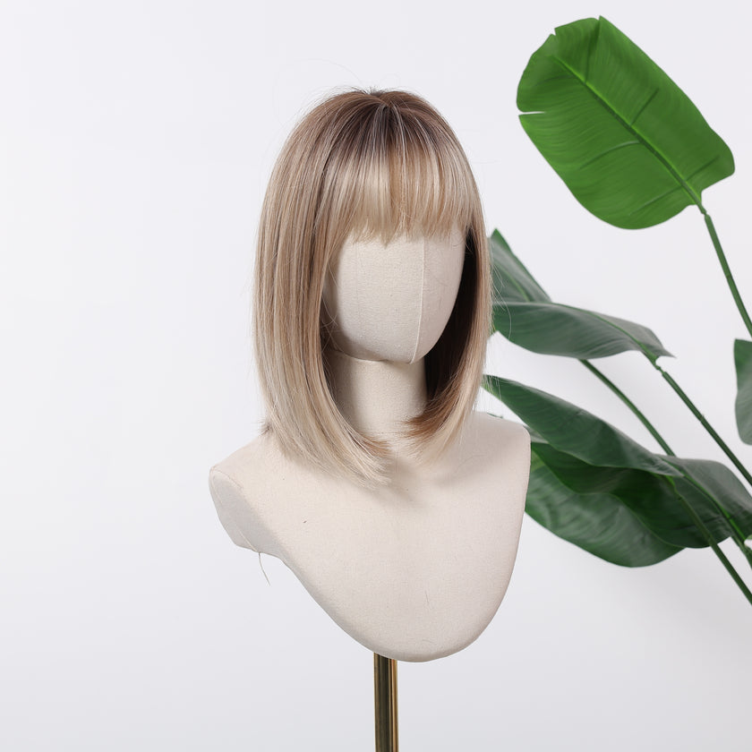 DWY Mixed Dark Blonde Bob Wig - HIgh Quality Synthetic Hair