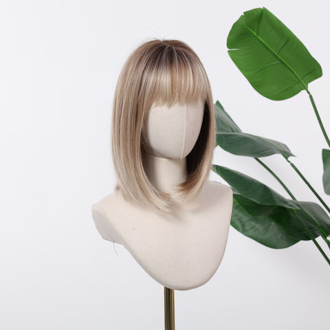 【Early Black Friday】DWY Mixed Dark Blonde Bob Wig - HIgh Quality Synthetic Hair