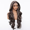 DWY Freepart Long length Curly Chocolate Brown Highlighted Wig