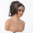 DWY Freepart Long length Curly Chocolate Brown Highlighted Wig