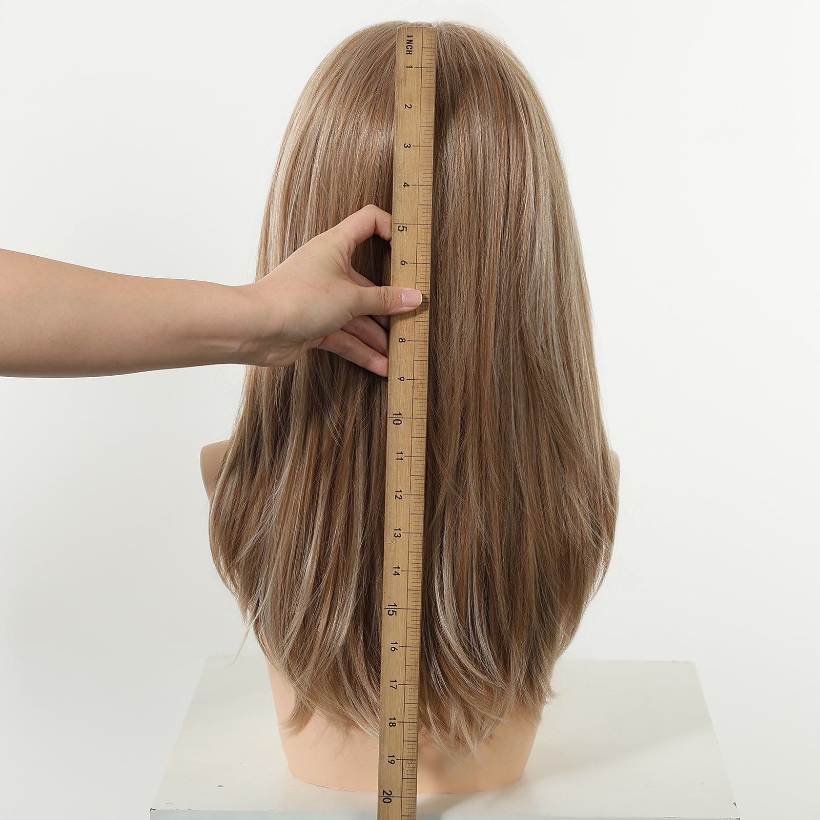 Kiki C- NEW ! DWY 13×4 Lace Front Free Part Mid-Length Layer-cut Straight Beachy Blonde Glueless Synthetic Wig for Women 18 Inches