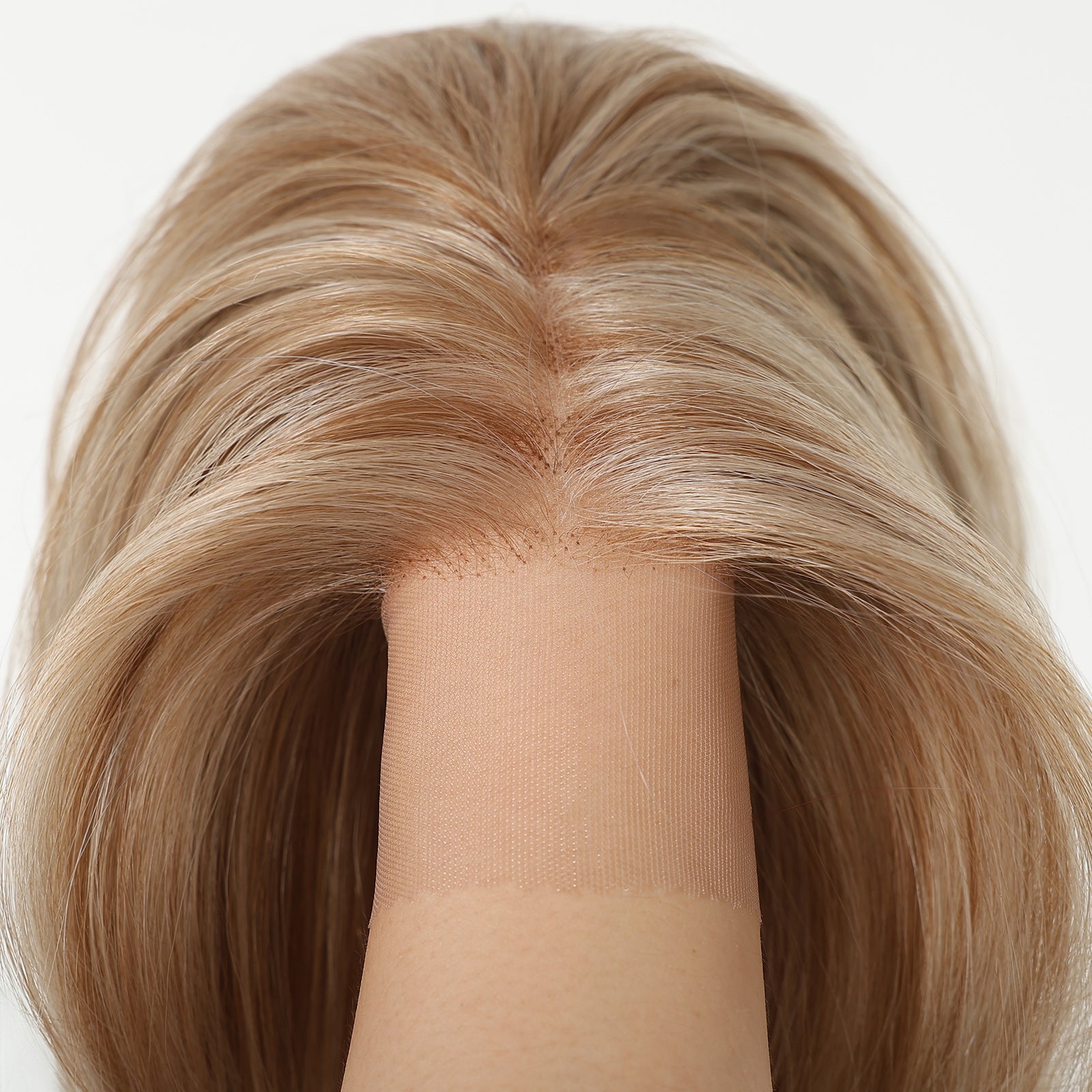 Kiki C- NEW ! DWY 13×4 Lace Front Free Part Mid-Length Layer-cut Straight Beachy Blonde Glueless Synthetic Wig for Women 18 Inches