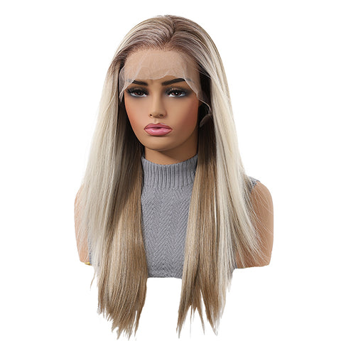 Liberty-DWY 13×6 Lace Front Free Part Long-Length Straight  Highlights Glueless Synthetic Wig
