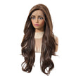 Zenasia-DWY 13×6 Libera Filter Lace Free Part Wavy Brown with Highlights Glueless Synthetic Wig